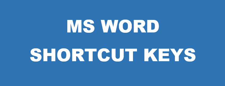 Ms Word Shortcu Keys